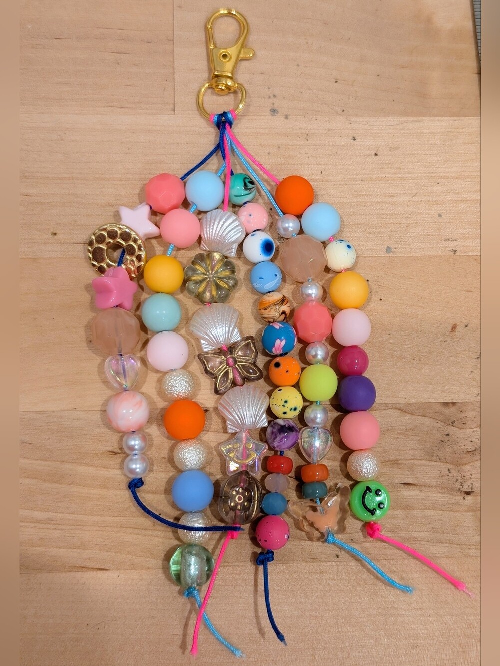 Multicolor Beaded Keychain - Fun Colorful Accessory